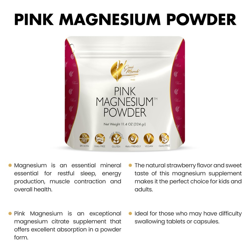 Cocó March N.M.D Pink Magnesium Powder - Promotes Sleep, Relaxation
