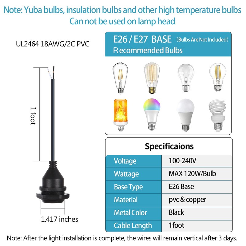 Light Socket with Cord Outdoor Light Socket Wire with Light