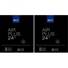 2 x Schwalbe Air Plus Inner Tube 24 Inch 40/62-507 Schrader Valve AV10AP Bicycle Inner Tube