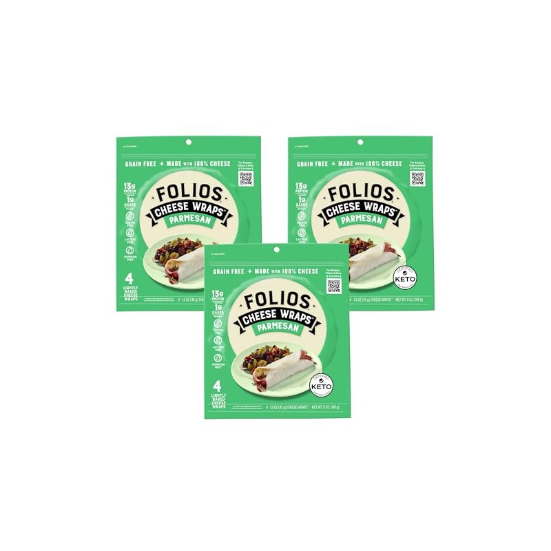 Folios 100% All Natural Cheese Wraps | Parmesan Flavor |