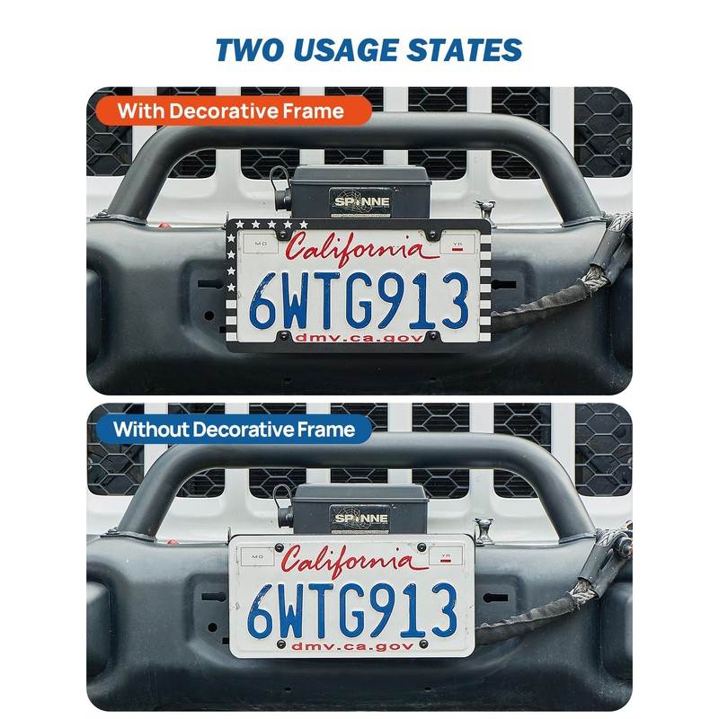 JOYTUTUS Universal Flip-Up License Plate Mount for 10" Hawse Fairlead