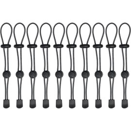 Linyongc Backpack Hiking Stick Holder Straps, 10pcs, Black, Elastic Rope with Plastic Buckle, Ideal for Camping, Hiking, Hunting, Trekking, Climbing, Mountaineering, Fishing