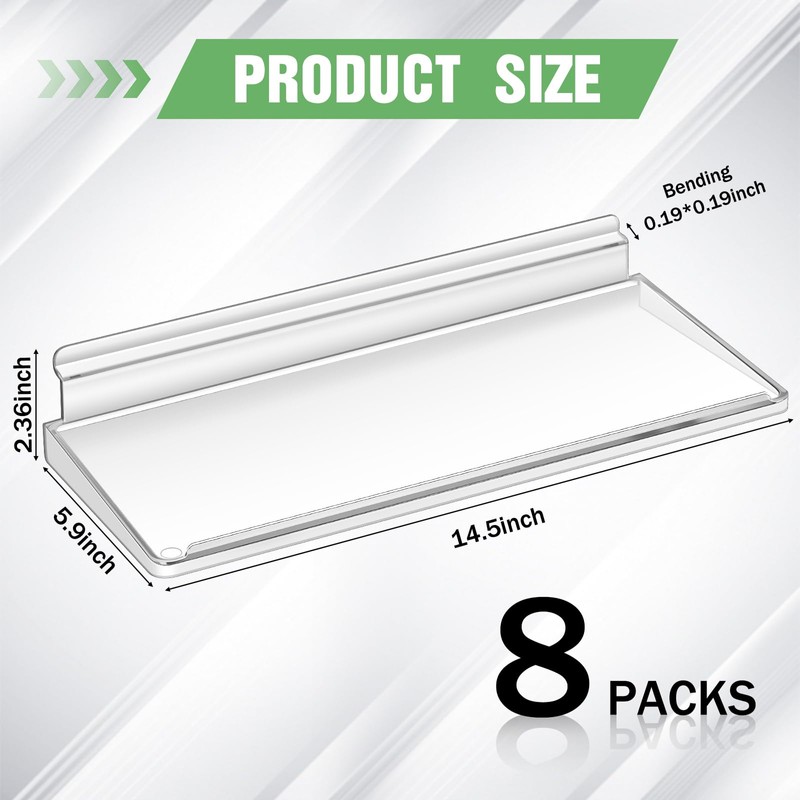 Briwooody 8 Pack Slatwall Shelves 14.5 x 5.9 in Plastic