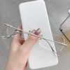 88flix Clear Glasses, Frameless, Blue Light Blocking, Square Lenses, Rimless,