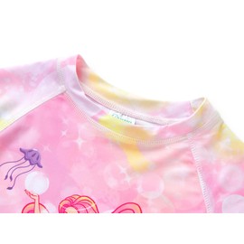 Dvenki Toddler&Little Girls Two Piece Rash Guard Set Pink Cartoon Mermaid Summer Teens Swimwear Size 8