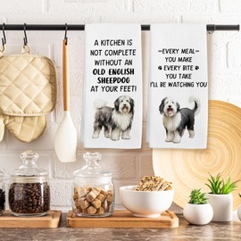 FSTCSV Old English Sheepdog Gifts Dog Kitchen Towels, Gifts for Old English Sheepdog Lovers Hand Towel, Every Meal You Make Decorative Tea Dish Towels for Kitchen, Funny Dog Kitchens Decor, 16x24in