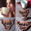 Eleqldwen Wooden Coasters,Wooden Cow Coasters,4 PCS Scottish Cow Coasters, Coasters