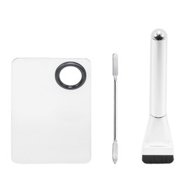 YUYUDEHM Makeup Accessories Set, Makeup Mixing Palette, Foundation Brush, Spatula Tool (Silver)