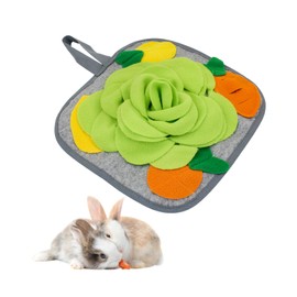 WishLotus Rabbit Foraging Mat, Anti-Slip Rabbit Snuffle Mat with Hanging Rope, Colorful Bunny Snuffle Pad for Chinchillas Puppy Guinea Pig Snuffle Training (Green)