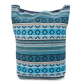 LONGING TO BUY Cotton Shoulder Bag Crossbody Bag Hobo Sling Bag Handmade Messenger Shoulder Bags For Women & Girls, Sky Blue-multi, Shoulder Bag