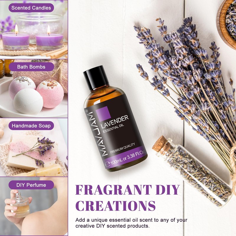 MAYJAM Aroma Oil, Lavender Essential Oil, 3.38 fl oz (100
