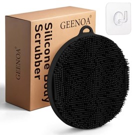 Limpiador Corporal Silicona Ducha Esponja Hombres Mujeres Cerdas Intensivas Mango Cómodo Exfoliante Súper Espuma Limpieza Profunda Negro