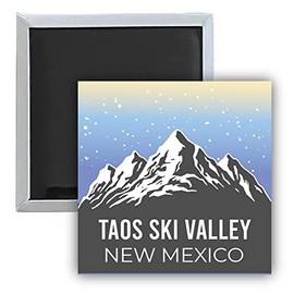 Taos Ski Valley New Mexico Ski Snowboard Winter Sports Souvenir 2.5 x 2.5-Inch Fridge Magnet