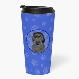 Caroline's Treasures WDK1048TBL215 Doodle Black #3 Stainless Steel 16 oz Tumbler, Blue Insulated Tumbler with Lid, Cute Travel Cup for Coffee, Cocktails, Gift Men, Dad, Women, Mother