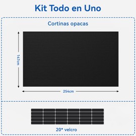 Película Opaca Para Ventana De Dormitorio,Las cortinas opacas portátiles vienen con 20 correas de Velcro,Adecuado para cortinas opacas temporales cuando se viaja en vehículos recreativos 147*254cm