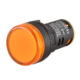 Heschen 22mm LED Indicator Pilot Light, AD16-22D/S, 220VAC 20mA, Yellow Light Colour, 5Pack