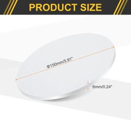 sourcing map Aluminum Disc, 6"(150mm) Diameter 0.24"(6mm) Thickness Round Aluminum Sheets 6061 Aluminum Circle Plates for Metal Stamping