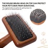 Natural Wood Cat Slicker Brush for Long & Short Haired