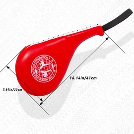 ESCULTORA 4PCS Taekwondo Kick Pads, Double Strike Karate Kicking Targets for Effective Martial Arts Training, Durable Materials Red and Black Taekwondo Paddles Perfect for both Adults and Kids.