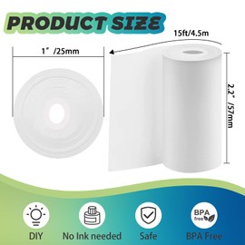 5 Rolls Thermal Printer Paper & 5 Rolls Self-adhesive Stickers, White Printer Paper For Mini Sticker Receipt Printer Portable Bluetooth Pocket Printer, Mini Printer Paper Refill For Mini Printer