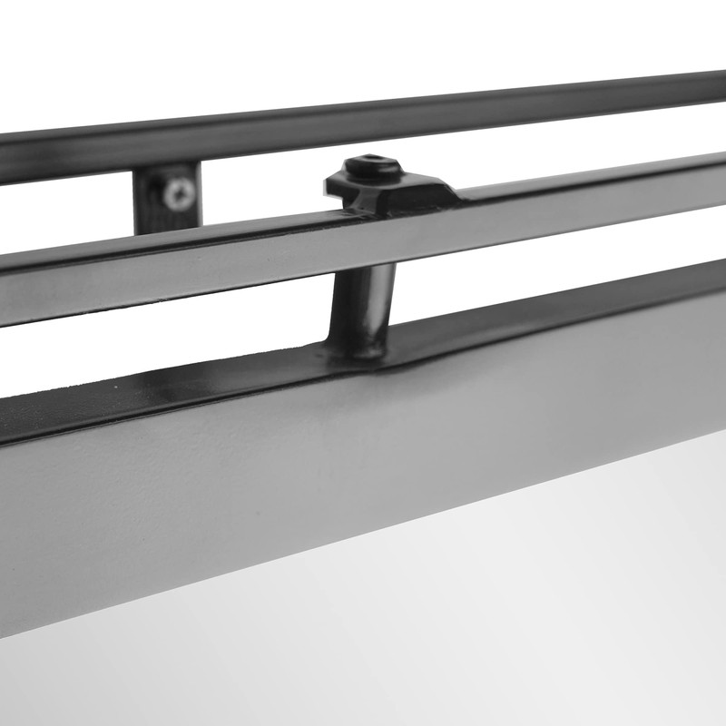 Head West Black Rectangular Metal Framed Swivel Floating Wall Mirror,