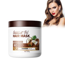 Eazerom 01 Haarmaske, 500g Natürliche Kokosöl-Maske, Feuchtigkeitsspendende Haarmaske für Trockenes Haar mit Kokosöl, pflegende Anti Frizz Haarkur,Deep Repair Conditioner