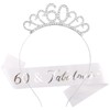 CIEHER 60th Birthday Celebration Set for Women - Tiara, Sash,