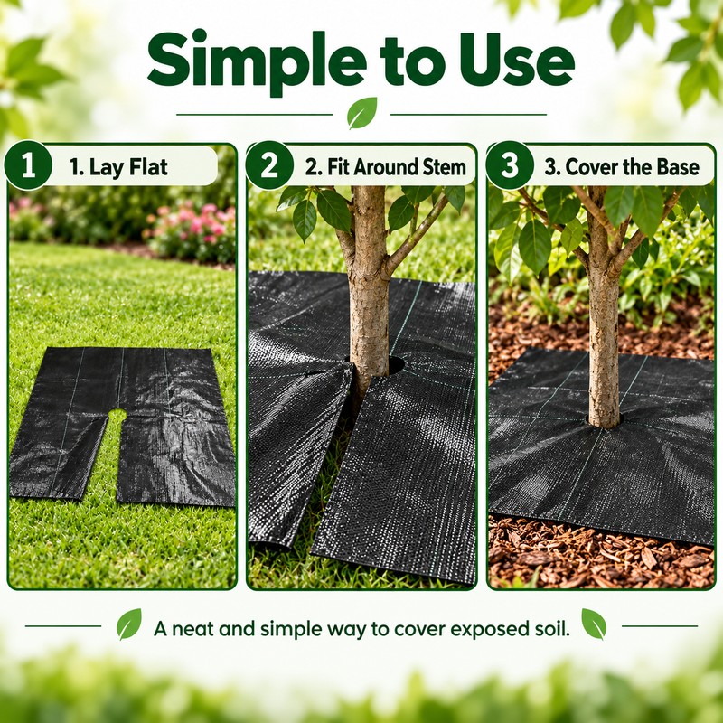Weed Barrier Mats for Garden & Landscaping – 10-Pack 0.6×0.6M