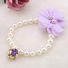 Collar de con Flor de Perlas con Campana, Collar Elástico