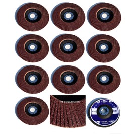 10 Standard Serrated Discs Diameter 115 mm x 22.23 mm Grain 60 Sanding Discs Sanding Mop Discs Wood and Metal Brown