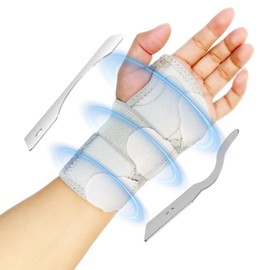 Muñequera Ortopedica Muñequeras de Soporte - Muñequera Tunel Carpiano Ajustable Con 2 Soportes para Aliviar el Túnel Carpiano Artritis Tendinitis Fracturas (Gris, Medium 13-20 cm, Mano Lzquierda)