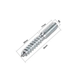 sourcing map Pack of 8 M8 Hanger Screws Length 2 Inch (50 mm) Double Head Screws Self-Tapping Replacement 8 mm Wooden Joint Furniture Legs