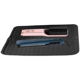 ISDVBUY Oversize Silica Heat Resistant Mat, Heat Mat Curling Iron Travel Cover Curling Irons, Hair Bands Styling Tools for Kitchen Counter Travelers（15.16" x 11.5"）