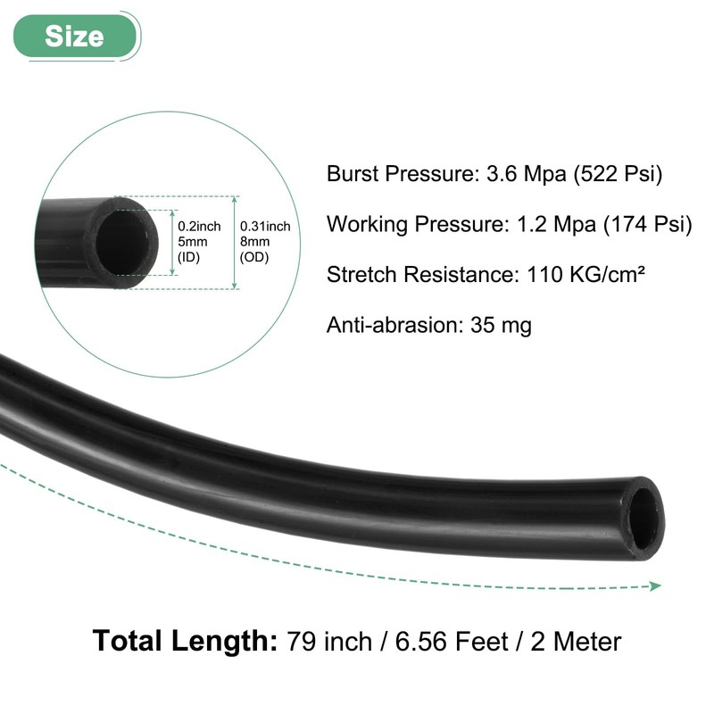 M METERXITY Pneumatic Tube Pipe 0.2 in (5 mm) x