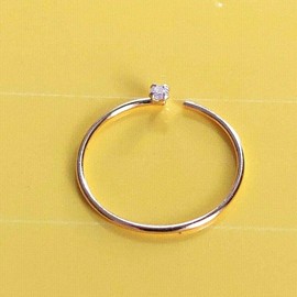 Ringe Nose Ring 10 mm 585 Real Gold with Real Diamond Gold Piercing Dimensions: 0.6 x 10 x 1.4 mm Intimate Tragus Helix Septum Fashionable Extravagant Exclusive 46008-10, Diamond Gold Diamond, Diamond