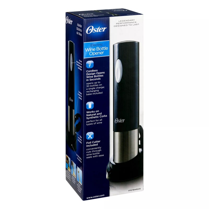 Oster Brand New Oster Electric Cordless Wine Opener, Tuxedo Black