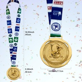 YUJUE Goat Medal + Toilet Seat Last Place Medal – 3.34 Inch Funny Champion & Loser Awards for Sports, Fantasy Football, Parties, Games & Office Competitions