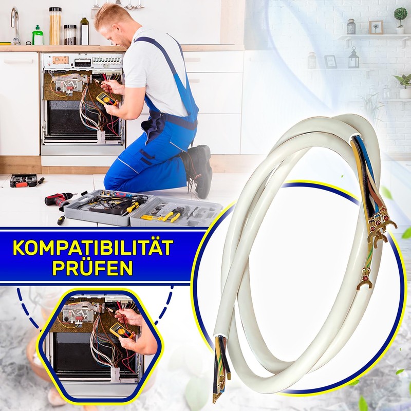 Cooker Connection Cable Length 1.5 m Type H05VVF - Warranty