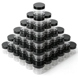 Paquete de 60 tarros de plástico de 4 onzas con tapas, recipientes pequeños transparentes de 120 ml para limo, caramelo, mantequilla corporal, especias, loción