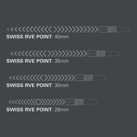 TARGET Darts Swiss Point Dart Points, RVE (3 Pack Set of Tips) 40MM – Black | Change Dart Points, Swiss Storm Points, Professional Darts Accessories