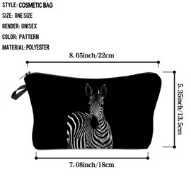 Livel lhood Zebra Cosmetic Bag for Women Cute Small Makeup Bag for Purse Travel Toiletry Zipper Pouch for Girls Gift for Sisters Zebra Makeup Bag for Her