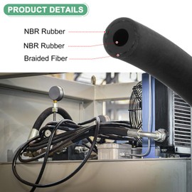 M METERXITY Fuel Line Hose, 5mm ID 11mm OD 4.9ft Length, NBR Rubber High Pressure Heat Resistant Gas Line Hose Oil Hose W 4pcs Clamps for Automotive Fuel Systems/Steam Emission/Engines