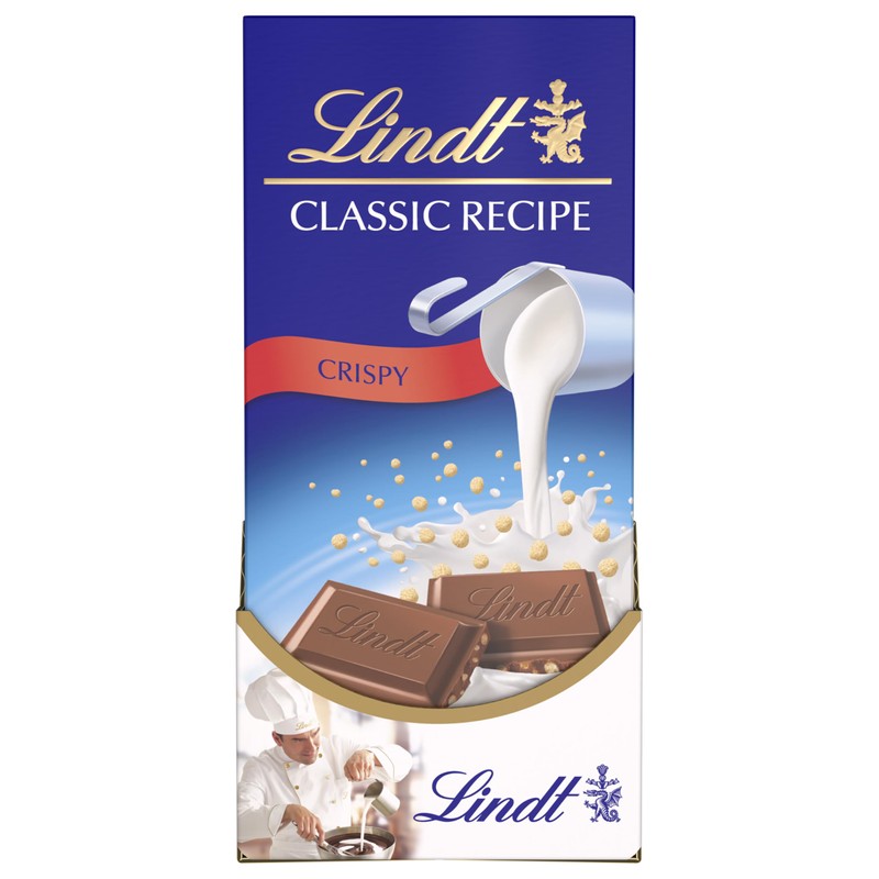 Lindt CLASSIC RECIPE Crispy Milk Chocolate Candy Bar, Milk Chocolate,