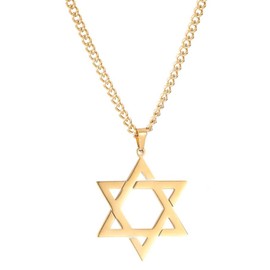 JYTDBCS Stainless steel hexagram star necklace fashion simple wandering pendant retro men and women couples hollow pendant necklace star of david，star of david necklace