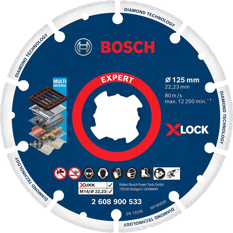 Bosch 2608900533 X-LOCK Diamond Metal Wheel 4.9 inches (125 mm)