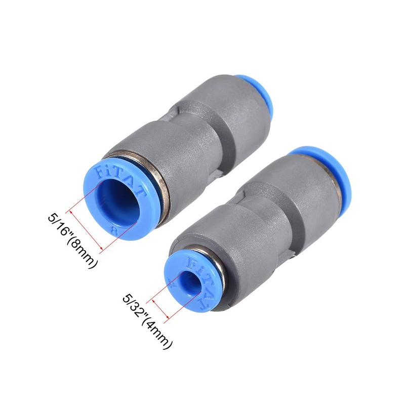 sourcing map Straight Push to Connector Reducer Fitting 8mm to