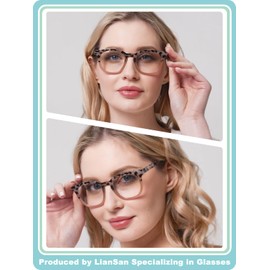 LianSan Bifocal Reading Glasses for Women with Spring Hinge Ladies Stylish Top Clear Blue Light Blocking Readers,12031 BP-TTPK 2.00