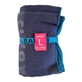 Decathlon NABAIJI Decathlon Ultra Compact Microfibre Stiped Towel (Size L) Unique Size Navy Blue