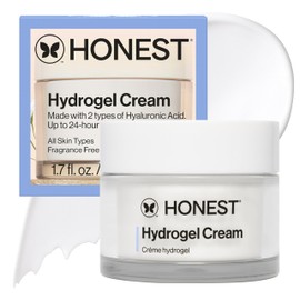 Honest Beauty Hydrogel Cream with Hyaluronic Acid | Lightweight, Moisturizing Water Cream | Gentle for Sensitive Skin, Fragrance Free, Vegan | 1.7 fl oz