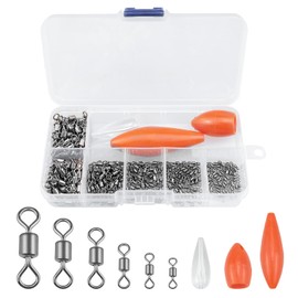 Fishing Barrel Swivel, Fishing Rolling Swivel, 2# 4# 6# 8# 10# 12# Fishing Connection, Bearing Swivel Welded Rings, Rings Fishing Line to Hook Clip, Swivel Connector Fishing Accessories for Fishing